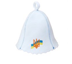 Hat for steam bath and sauna Flag and Trident  