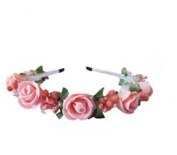 Обруч Персиковая роза малый