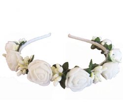 Hair hoop Small rose white