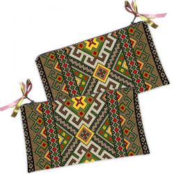 Cosmetic bag Yellow-green embroidery