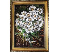 Картина з бурштину Ромашки