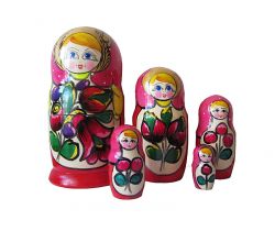 Матрьошка 5 проста з квітами (більша)