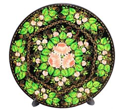 Блюдо круглое расписное из дерева Летние краски М3