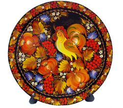 Блюдо кругле розписне Петриківські барви М1