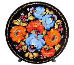 Блюдо кругле розписне Квіткове М2