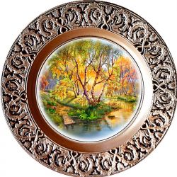Тарілка підвісна Осінні берези
