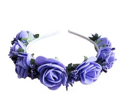 Opaska na włosy Fioletowa róża duża