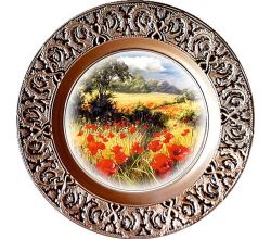 Wall Plate Field paved with poppies