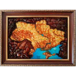 Picture of amber Map of Ukraine 15 * 20 cm
