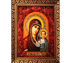 Ікона з бурштину Казанська Богородиця jan0020