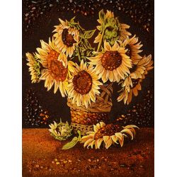 Картина з бурштину Соняхи  KD656567