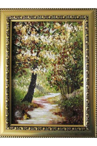 Картина з бурштину Весняний ліс 