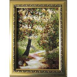 Картина з бурштину Весняний ліс 