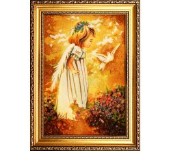 Ікона з бурштину Голуб