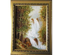 Картина з бурштину Водоспад  KD008766