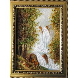 Картина з бурштину Водоспад  KD008766