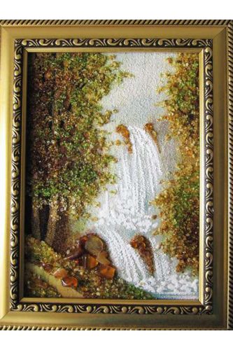 Картина з бурштину Водоспад  KD008766