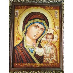 Ікона з бурштину Казанська Богородиця  KD008786