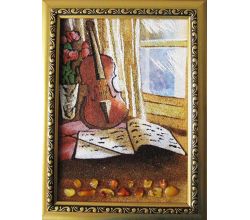 Картина з бурштину Скрипка 