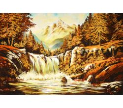 Картина з бурштину Водоспад jan0036