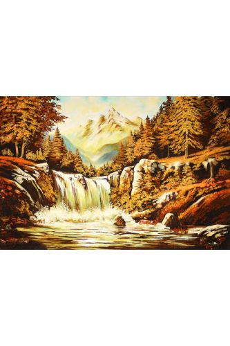Картина из янтаря Водопад jan0036 Картина из янтаря Водопад jan0036