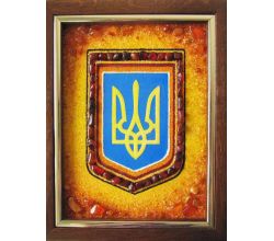 Картина з бурштину Тризуб