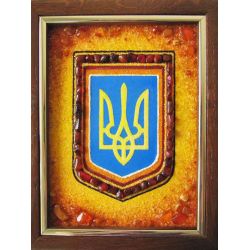 Картина з бурштину Тризуб