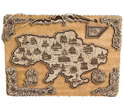 Maps of Ukraine on the wall