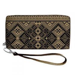 Clutch purse Yellow and black Embroidery