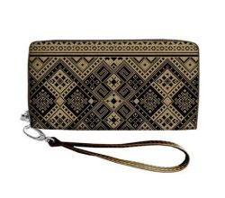 Клатч - гаманець Жовто-чорна вишивка 