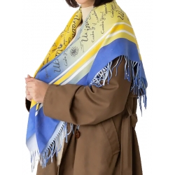 Warm patriotic scarf (wool) 102x102 cm.