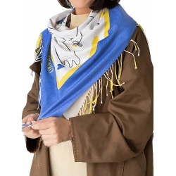 Хустка патріотична шерстяна Синьо-жовте серце 102х102 см