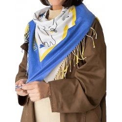 Хустка патріотична шерстяна Синьо-жовте серце 102х102 см