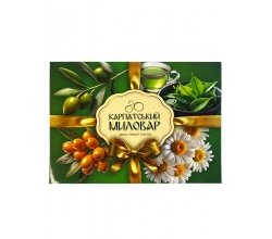 Набір мила 4 в 1 Карпатський Миловар: зелений чай, оливкова олія, ромашка, обліпиха