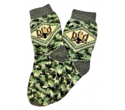 Шкарпетки шерстяні патріотичні чоловічі Тризуб (хакі)