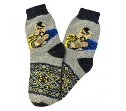 Шкарпетки шерстяні патріотичні чоловічі Козак (синьо-жовтий)