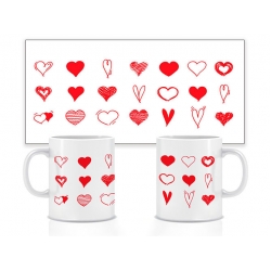 Керамічна чашка Сердечки (червоні) 330 мл