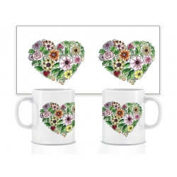 Керамічна чашка Серце (квіти) 330 мл
