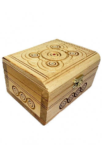 Шкатулка прямокутна різьблена з замком №2
