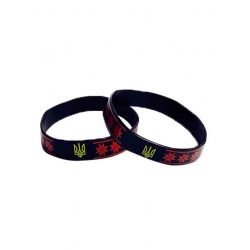 Bransoletka silikonowa Vyshyvanka w kolorze czarnym