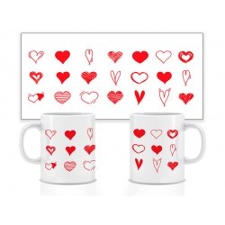 Керамічна чашка Сердечки (червоні) 330 мл