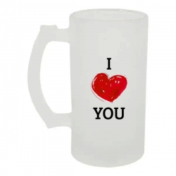 Келих для пива скляний I love you №1 500 мл