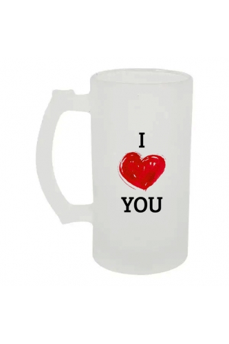 Келих для пива скляний I love you №1 500 мл