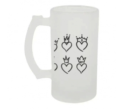 Келих для пива скляний Сердечки 500 мл