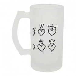 Келих для пива скляний Сердечки 500 мл