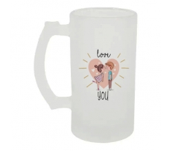 Келих для пива скляний Love you 500 мл