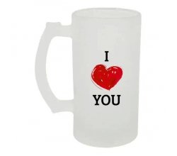 Келих для пива скляний I love you №1 500 мл