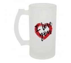 Келих для пива скляний I love you №2 500 мл
