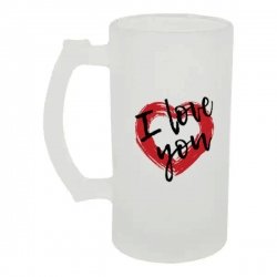 Келих для пива скляний I love you №2 500 мл