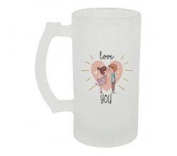 Келих для пива скляний Love you 500 мл